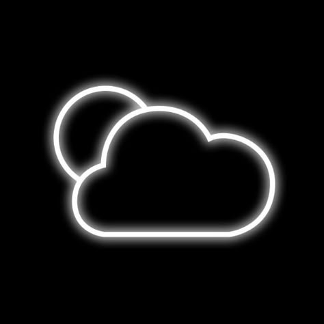 Black Neon App Logos, Black And White Neon App Icons, Neon Tiktok Icons, Neon White App Icons, Black Weather Icon, Black Tiktok Icon, Glowing App Icon, Glowing Icons, Phone Asthetic