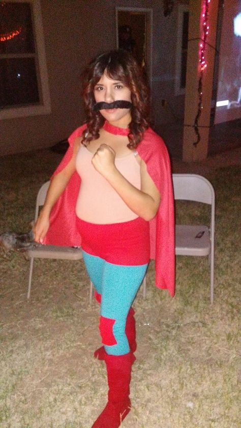 Pregnancy Costume Ideas Nacho Libre Costume Female Nacho Libre Costume, Nacho Costume, Nacho Libre Costume For Women, Diy Nacho Libre Costume, Diy Funny Halloween Costumes, Nacho Libre Costume, Nacho Libre, Pregnancy Costumes, 6 Months Pregnant