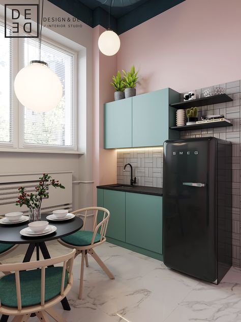 Tiny Salon Ideas, Kabinet Dapur, Retro 3, Salon Interior Design, Tiny Kitchen, Apartment Design, Cheap Home Decor, Dream Home Design, Home Decor Kitchen