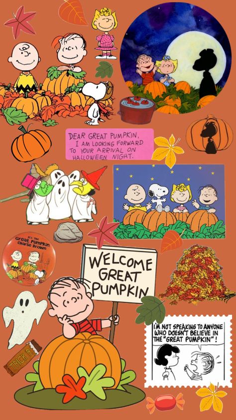 it’s the great pumpkin !! Charlie Brown Wallpaper, The Great Pumpkin Charlie Brown, It's The Great Pumpkin Charlie Brown, Halloween Watch, Vintage Halloween Art, Great Pumpkin Charlie Brown, Pumpkin Wallpaper, It's The Great Pumpkin, The Great Pumpkin