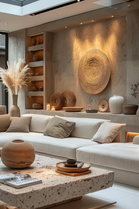 19 Unique Earthy Living Room Ideas for a Cozy Home Makeover 53 Spa Like Living Room, Clean Earthy Aesthetic, Earthy Boho Decor, Earthy Chic Living Room, Earth Tone Home Aesthetic, Boho Natural Living Room, Earthy Living Room Apartment, Tulum Inspired Living Room, Warm Living Room Aesthetic