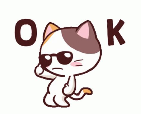 Meong Cat GIF - Meong Cat - Discover & Share GIFs Ok Gif, Good Luck Gif, Chibi Cat, Dancing Gif, Cute Cartoon Images, Cute Cat Gif, Cartoon Gifs, Line Sticker, Girl Stickers