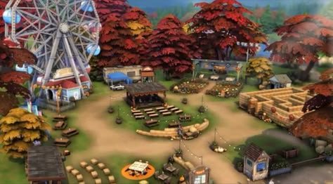 Sims 4 Fall Festival, Sims 4 Festival Lot, Sims 4 Festival, Sims 4 Lots, Sims 4 Halloween, Ts4 Lots, Sims Lots, Legacy Challenge, The Sims 4 Lots