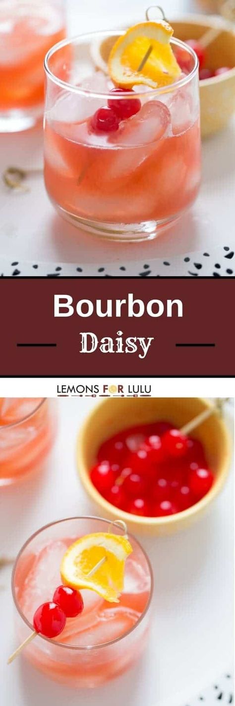 Daisy Cocktail, Grenadine Cocktail, Friday Cocktails, Bourbon Cocktail, Bourbon Drinks, Best Cocktail Recipes, Easy Drink Recipes, Orange Slice, Boozy Drinks