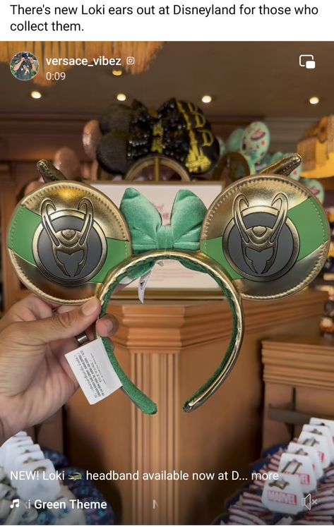 Loki Disney Ears, Loki Mickey Ears, Loki Horns, Loki A Bit Of Both, Disneyland Loki, Loki's Helmet, Loki God Of Mischief, Green Theme, Disney Park