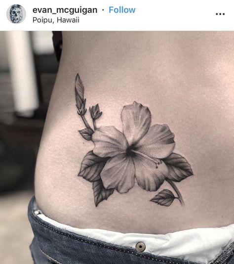 Hawaii Flower Tattoos, Frangipani Tattoo, Hibiscus Flower Tattoos, Hawaii Tattoos, Small Chest Tattoos, Hibiscus Tattoo, Palm Tattoos, Tattoos For Women Flowers, Tattoo Signs