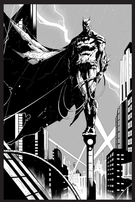 Batman Standing On Building, Batman Poses, Batman Art Drawing, Rare Comic Books, Superhero Batman, Univers Dc, Batman Artwork, Arte Dc Comics, Batman Comic Art