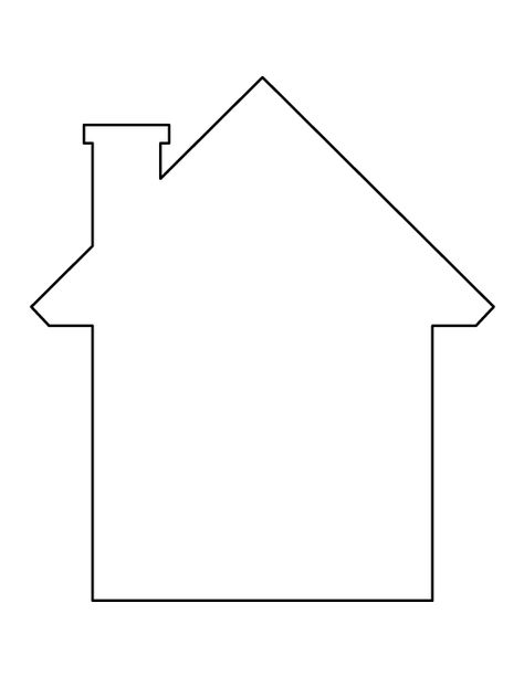 House pattern. Use the printable outline for crafts, creating stencils, scrapbooking, and more. Free PDF template to download and print at http://patternuniverse.com/download/house-pattern/ Paper House Template, Decoration Creche, House Outline, House Pattern, House Template, New Home Cards, Applique Templates, House Of Cards, Applique Patterns