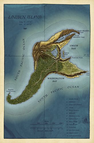 Map of Lincoln Island (Jules Verne's "the Mysterious Islan… | Flickr Outset Island, Nautilus Submarine, Mysterious Island, The Mysterious Island, Imaginary Maps, Leagues Under The Sea, Hermann Hesse, Rpg Map, Island Map