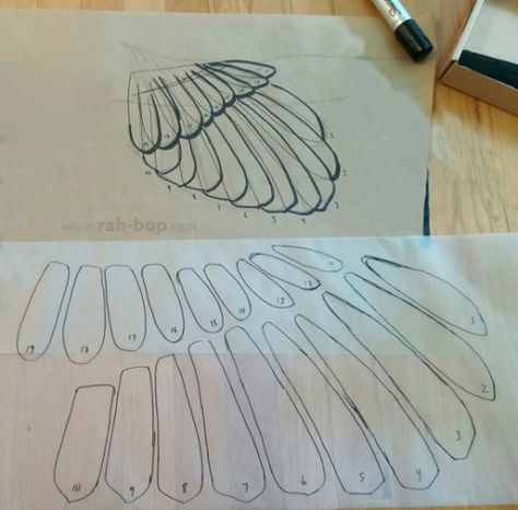 Foam Wings, How To Make Wings, Wing Tutorial, Feather Tutorial, Larp Diy, Eva Foam Armor, Cosplay Wings, Diy Wings, Paper Wings