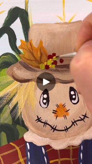 [clip] Beginner scarecrow painting idea! #scarecrow #fallpainting #tutorials #beginnerfriendly #painting | Emily Seilhamer Art | Emily Seilhamer Art · Original audio Cute Scarecrow Faces, How To Paint A Scarecrow, Scarecrow Painting On Wood, Emily Seilhamer Art, Scarecrow Pumpkin Painting, Scarecrow Faces, Scarecrow Painting, Scarecrow Hat, Scarecrow Face