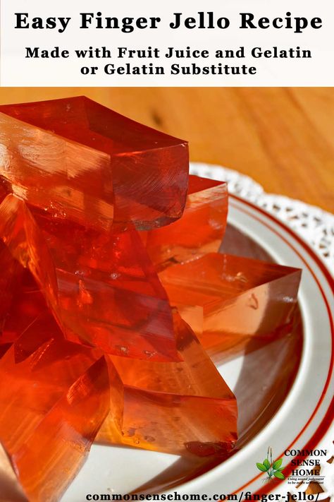 Easy finger jello recipe based on Knox blocks. Make it with your choice of fruit juice and gelatin or gelatin substitute. (Yes, you can make finger jello without gelatin, or something close to it.) #snacktime #gelatinrecipes Finger Jello With Knox Gelatin, Knox Blocks Jello Recipe, Knox Gelatin Recipes, Knox Blocks, Gelatine Recipes, Finger Jello Recipe, Keto Jelly, Frozen Valentines, Gelatin Pudding