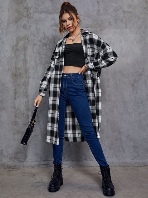 Long Flannel Outfit, Plaid Shirt Outfit Fall, Shirt Dress Outfit Summer, Checked Shirt Outfit, Outfits Con Camisa, Plaid Shirt Outfits, Club Attire, Shirt Dress Outfit, Flannel Outfits