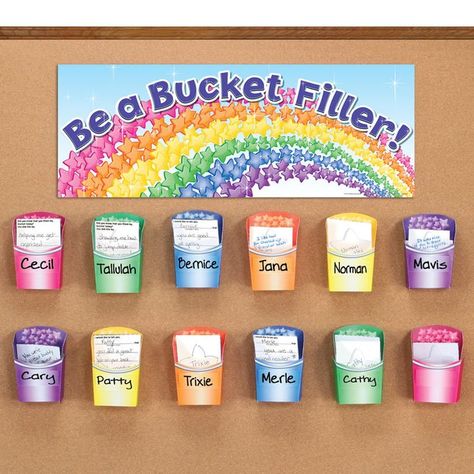 Bucket Filler Bulletin Board, Be A Bucket Filler, Kindness Board, Nurture Room, Recognition Board, Work Engagement, Bucket Fillers, Bucket Filler, Staff Morale