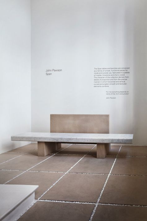 Span Outdoor Bench by John Pawson for Salvatori. Bench With Back, Event Posters, Concrete Bench, Bedroom Minimalist, John Pawson, Minimalist Apartment, Minimalist Interior Design, Creative Furniture, Minimalism Interior