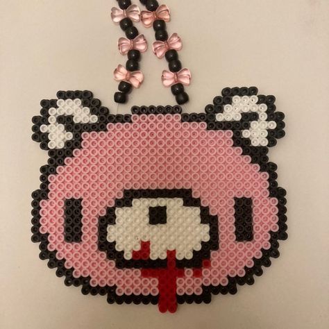 Gloomy Bear Perler, Bear Perler Beads, Bead Templates, Ruby Gloom, Gloomy Bear, Perler Bead Templates, Beads Designs, Red Blood, Bead Ideas