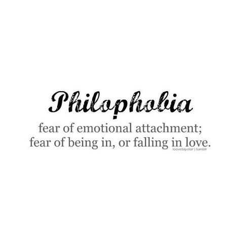 Philophobia; fear of emotional attachment; fear of being in, or falling in love Phobia Words, Fina Ord, Uncommon Words, Frases Tumblr, Weird Words, Unusual Words, Rare Words, Word Definitions, Unique Words