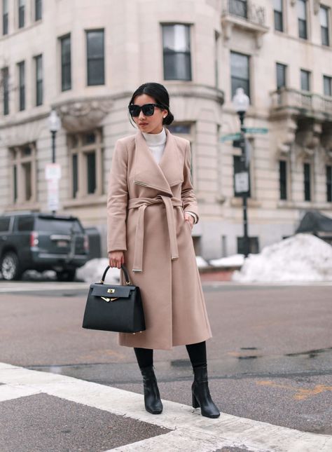 Ted Baker Rose Coat, Ted Baker Coat Outfit, Long Wool Coat Outfit, Hermes Kelly Black, Wrap Coat Outfit, Petite Winter Fashion, Ted Baker Coat, Mom Inspo, Coat Outfit Casual