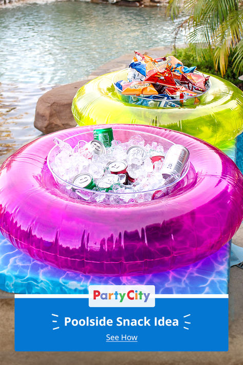 Check out this creative DIY poolside snack idea. Perfect for summer birthday and pool parties. Find everything you need to celebrate summer at Party City.​ Pool Party Snacks, Poolside Snacks, Snack Display, 11 Birthday, Party Snack, Party Fits, Pool Parties, Summer Birthday, 11th Birthday