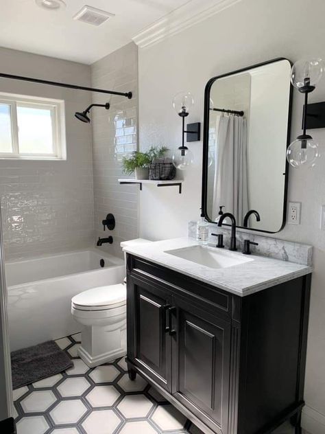 Modern Small Bathroom Ideas, White And Tan Bathroom, Tan Bathroom, Restroom Remodel, Master Bath Renovation, Modern Small Bathrooms, Modern Exterior Doors, Black White Bathrooms, Bathroom Redesign