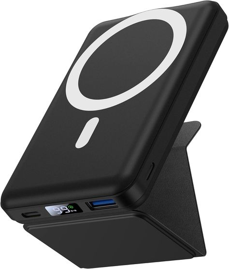 Yiisonger Magnetic Wireless Portable Charger, Foldable 10000mAh Battery Pack with USB-C Cable LED Display, Magnetic Power Bank 22.5W PD Fast Charging for iPhone 15/14/13/12/Pro/Mini/Pro Max(Black) Brand: Yiisonger Portable Safe, Magnetic Charger, Portable Power Bank, External Battery, Phone Charging, Portable Charger, Led Display, Battery Pack, Wireless Charger