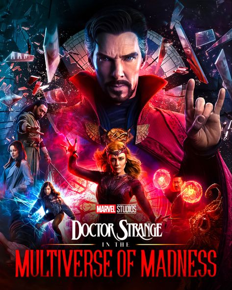 doctor strange Madness Artwork, Doctor Stranger Movie, Marvel Movie Posters, Multiverse Of Madness, Univers Marvel, Scarlet Witch Marvel, Poster Movie, The Stranger, Evil Dead