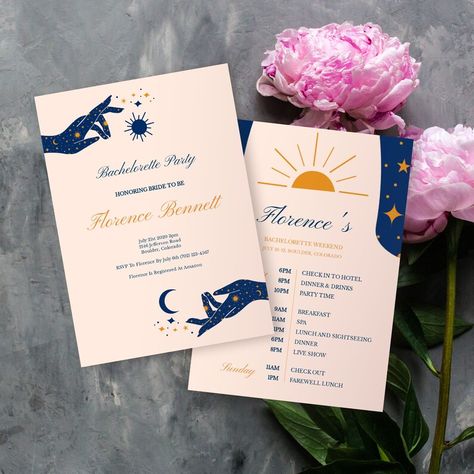 moon and sun bachelorette Celestial Bachelorette Party, Celestial Bachelorette, Bachelorette Party Invite, Wild Party, Bachelorette Themes, Party Template, Moon And Sun, Bachelorette Party Themes, Text Background