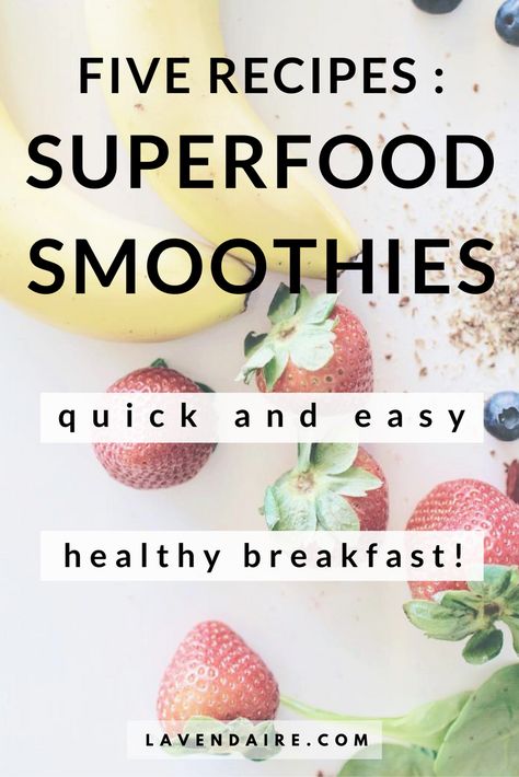 Quick And Easy Healthy Breakfast, Easy Fruit Smoothie Recipes, Superfood Smoothies, Organic Groceries, Superfood Recipes, Healthy Breakfasts, Superfood Smoothie, Superfood Powder, Fruit Breakfast