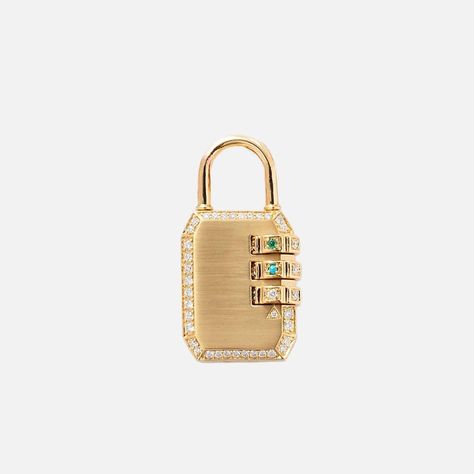 James Banks Design Large Code Padlock 1 Banks Design, Bank Design, Lock Jewelry, Padlock Necklace, Anchor Chain, Lock Necklace, Locks & Key, Jewelry Lookbook, Curb Chain