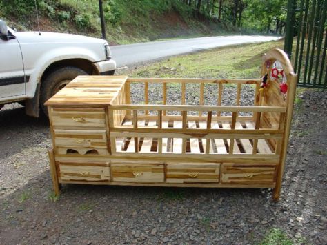 Baby Cribs Diy, Cribs Diy, Rustic Baby Cribs, Rustic Crib, Cradle Woodworking Plans, Perlengkapan Bayi Diy, Baby Crib Diy, Best Baby Cribs, Crib Design