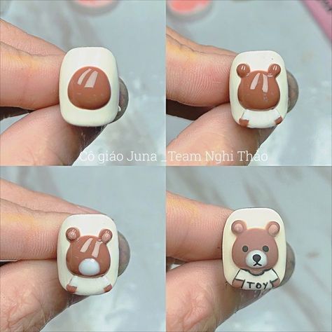 Cartoon Nail Designs Step By Step, Nail Art Techniques Step By Step, Cute Animal Nail Art, Diy Nail Designs Step By Step, Step By Step Nail Designs, Nail Designs Step By Step, Minion Nail Art, Nail Cartoon, Cartoon Nail Designs