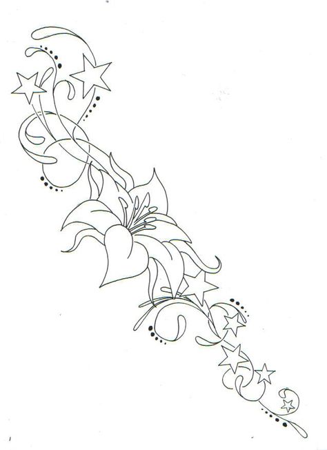 Hawaiian Flower Tattoos, Flor Tattoo, Tattoo Outline Drawing, Star Tattoo Designs, Henna Tattoo Designs Simple, Star Tattoo, Red Tattoos, Tattoo Design Book, Drawing Templates