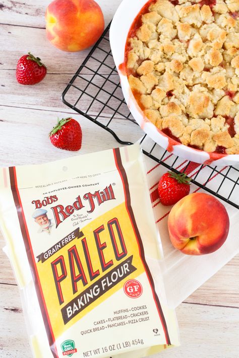 Bob's Red Mill Paleo Flour Recipes, Bobs Red Mill Paleo Baking Flour Recipes, Bobs Red Mill Paleo Flour Recipes, Strawberry Peach Crisp, Strawberries And Peaches, Lighter Desserts, Gluten Free Peach Cobbler, Grain Free Vegan, Paleo Flour