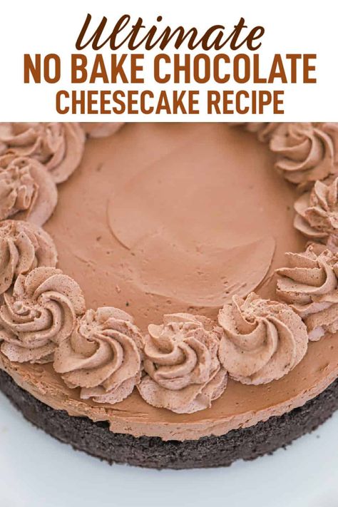 Best No Bake Chocolate Cheesecake Recipe Quick And Easy Treats, Chocolate Cheesecake Recipe, Cherry Cheesecake Recipe, Creamy Chocolate Cheesecake, No Bake Chocolate Cheesecake, Dessert Pie Recipes, Best Chocolate Desserts, Easy Chocolate Desserts, Chocolate Cheesecake Recipes