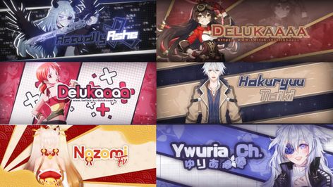 I will design a unique anime or vtuber header, banner, cover, etc Vtuber Header, Vtuber Banner, Vtuber Design, Edit Inspiration, Design Edit, Header Design, Header Banner, Banner Design, Logo Design