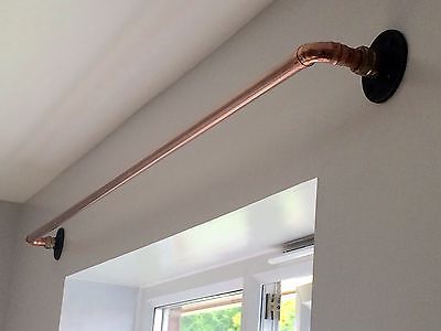 Copper Curtain Pole *Industrial\modern\vintage* Curtain Rod Diy, Copper Curtain Rod, Pipe Curtain Rods, Industrial Curtains, Wooden Curtain Poles, Diy Curtain Rods, Curtains Accessories, Copper Diy, Curtain Pole