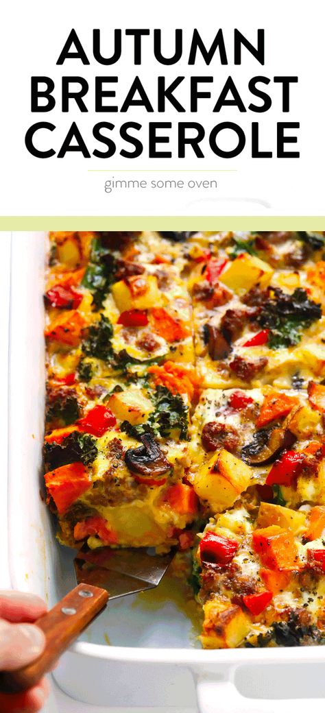 Oven Breakfast Casserole, Thanksgiving Vegetarian, Oven Breakfast, Autumn Breakfast, Seasonal Veggies, Thanksgiving Breakfast, Breakfast Casserole Recipe, Fall Brunch, Gimme Some Oven