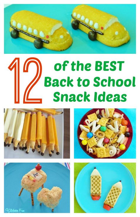 12 of the BEST Back to School Snack Ideas Kindergarten Birthday Snack Ideas, Back To School Snacks For Teachers, Back To School Themed Food, Elementary School Snack Ideas, Fun Preschool Snack Ideas, Back To School Snacks For Kids Fun, First Day Of School Snack Ideas, Welcome Back To School Snack Ideas, Back To School Snacks For Classroom