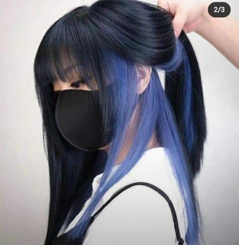 Hair Underneath Dyed, Blue Underneath Hair, Dyed Hair Aesthetic, Underneath Dyed Hair, Hair Color Underneath, Hair Color Streaks, Hair Streaks, Dyed Hair Inspiration, Lavender Hair