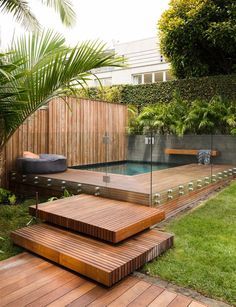 Garden Pool Design, Deck Piscina, Cozy Garden, Contemporary Patio, Jacuzzi Outdoor, Relaxing Outdoors, Casa Patio, Small Pools, Swimming Pools Backyard