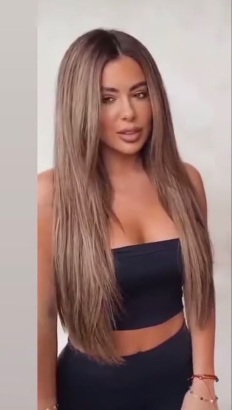 Trendy Hair Color For Brunettes Balayage, All Over Light Brown Hair Color, Light Beige Brown Hair, Solid Light Brown Hair, Soft Light Brown Hair, Very Light Brown Hair, Lightest Brown Hair Color, Light Brown Hair Ideas, Lightest Brown Hair