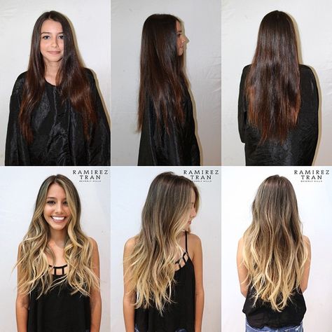 BEFORE|AFTER: A JAW DROPPING TRANSFORMATION BY RAMIREZ|TRAN. Hair Color by @johnnyramirez1 ⋅ Cut/Style by @anhcotran Brunette With Blonde Highlights, Brunette Balayage, Brunette To Blonde, Brown Blonde Hair, Hair Color And Cut, Brown To Blonde, Hair Envy, Brunette Hair, Hair Transformation