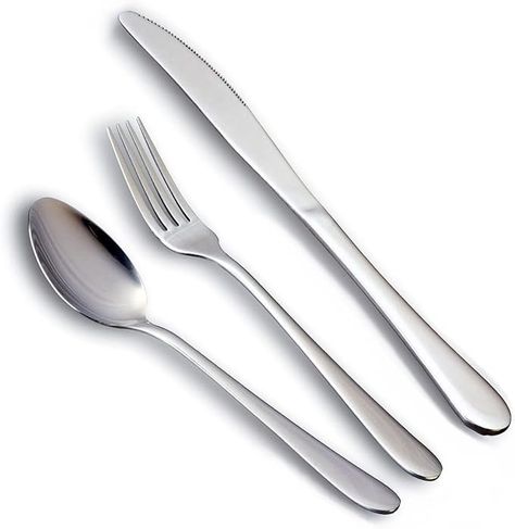 Amazon.com | Flatware Sets Dinner Knife Fork Spoon 3-Piece Place Setting (1 SET): Flatware Sets College Guys, Knife And Fork, Place Setting, Flatware Set, The Amazon, Place Settings, Flatware, 3 Piece, Quick Saves