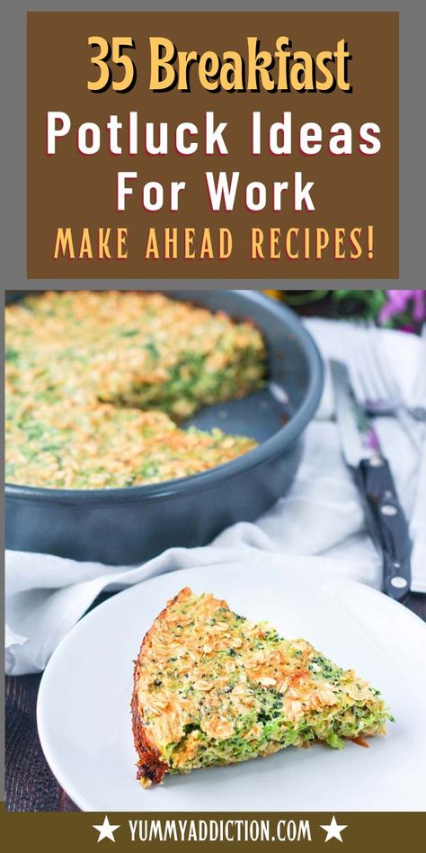 Impress your work buddies with these easy breakfast potluck dishes for work! We have all the best breakfast essentials including oats, muffins, burritos, egg muffins, quiches, sandwiches, casserole, rolls, breads, pastries, breakfast bake, and other yummy brunch recipes for a crowd! | breakfast recipes easy | brunch recipes make ahead| breakfast quinoa recipes | breakfast eggs| breakfast buffet table | potluck meals | breakfast food | breakfast table | breakfast ideas easy |breakfast dishes Easy Breakfast Potluck, Potluck Dishes For Work, Breakfast Potluck Ideas For Work, Breakfast Quinoa Recipes, Potluck Ideas For Work, Breakfast Potluck Ideas, Breakfast Buffet Table, Breakfast Buffet Ideas, Crowd Breakfast