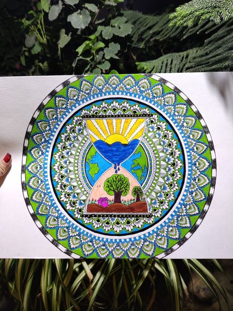 Save Earth Drawing, Earth Drawings, Save Environment, Journal Books, Save The Earth, Environment Day, Madhubani Painting, Save Earth, Art Dress