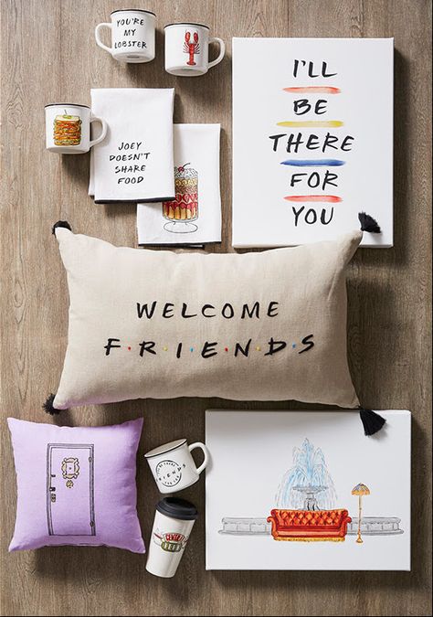 Have you heard about the Friends Pottery Barn Collection?! In honor of the show's 25th anniversary, you can shop cute mugs, pillows, and an apothecary table! Apothecary Table, Friends Tv Show Gifts, Table Gifts, Friends Merchandise, Friends Episodes, Friends Tv Series, Friends Moments, Friends Series, Pottery Gifts