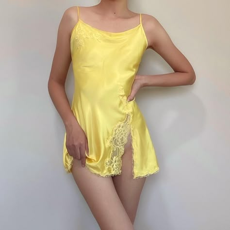 I might be biased but you should probably buy this on Depop 👍 https://depop.app.link/oZn6R91iknb Satin Babydoll Dress, Yellow Lingerie, Satin Babydoll, Outfit Yellow, Bridal Nightwear, Lingerie Design, Lingerie Outfit, Fashion Top Outfits, Yellow Satin