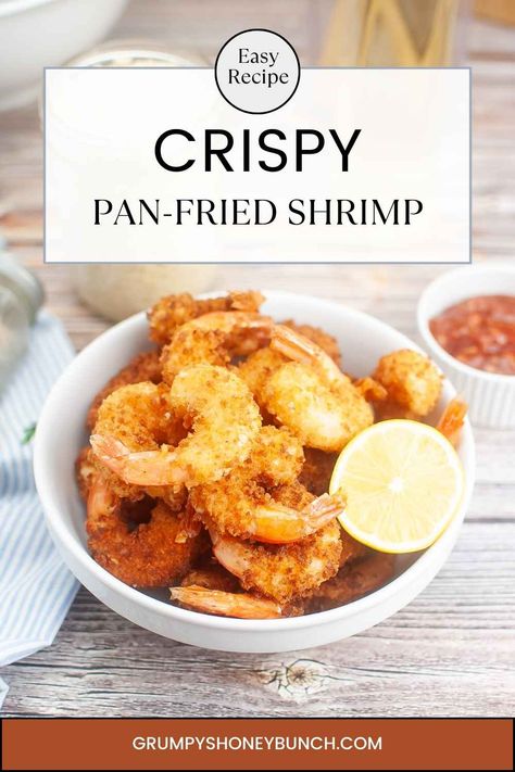 Dive into flavor paradise with our Crispy Pan-Fried Shrimp recipe! These golden bites boast a perfect crunch outside, revealing juicy, tender shrimp within. Quick, easy, and a surefire way to elevate your seafood game. Pin it now for a delightful, crispy creation that's a feast for the senses! Get this shrimp recipe and more at Grumpy's Honeybunch website. #CrispyShrimp #SeafoodRecipes #DeliciousBite Frying Pan Recipes, Pan Fried Shrimp, Salmon And Shrimp, Crispy Shrimp, Cocktail Sauce, Fried Shrimp, Shrimp Recipe, Healthy Diet Recipes, Cooking Light