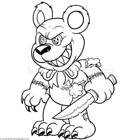 Evil Coloring Pages, Skeleton Teddy Bear, Zombie Teddy Bear, Evil Teddy Bear, Teddy Bear Coloring Pages, Bratz Coloring, Teddy Bear Drawing, Badass Drawings, Drawing Funny