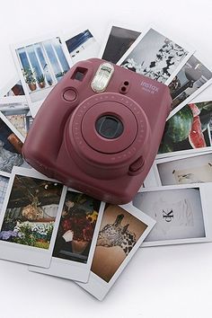 Fujifilm X UO Custom Colour Burgundy Instax Mini 8 Camera Instax Mini 8 Camera, Fotocamere Vintage, Instax Mini Camera, Instax Camera, Polaroid Photography, Instax Mini 8, Polaroid Camera, Mini 8, Polaroid Pictures